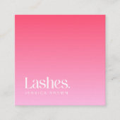 Lashes Modernes Minimalistisches Elegantes Rosa Quadratische Visitenkarte (Vorderseite)