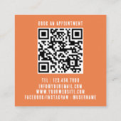 Lashes nach Beruflichem, modernen QR Code Lash Tec Quadratische Visitenkarte (Rückseite)