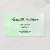 Lashes nach der grünen Visitenkarte (Rückseite)