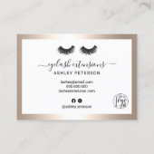 Lashes Nachsorgeabbildungen Goldfolie Visitenkarte (Rückseite)