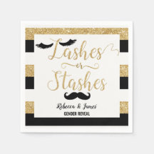 Lashes oder Stashes Gender Reveal Baby Shower Gold