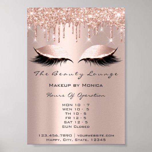 Lashes Öffnungszeiten Salon Rose Tropfen Park Poster (Vorne)