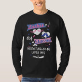 Lashes or Staches Godmother To Be Loves You Gender T-Shirt (Vorderseite)