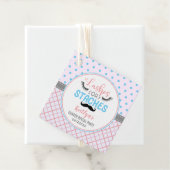 "Lashes or staches" Modernes Party zur Aufdeckung Geschenkanhänger (Beispiel)