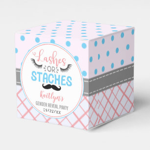 "Lashes or staches" Modernes Party zur Aufdeckung  Geschenkschachtel
