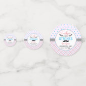 "Lashes or staches" Modernes Party zur Aufdeckung  Konfetti (Vorderseiten)