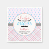 "Lashes or staches" Modernes Party zur Aufdeckung  Serviette (Vorderseite)