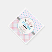 "Lashes or staches" Modernes Party zur Aufdeckung  Serviette (Ecke)