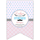 "Lashes or staches" Modernes Party zur Aufdeckung Wimpelkette (Zweite Fahne)