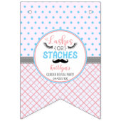 "Lashes or staches" Modernes Party zur Aufdeckung Wimpelkette (Erste Fahne)