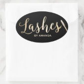 Lashes Ovaler Aufkleber (Tasche)
