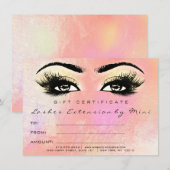 Lashes Peach Rose Gold Makeup Certificate Geschenk (Vorne/Hinten)
