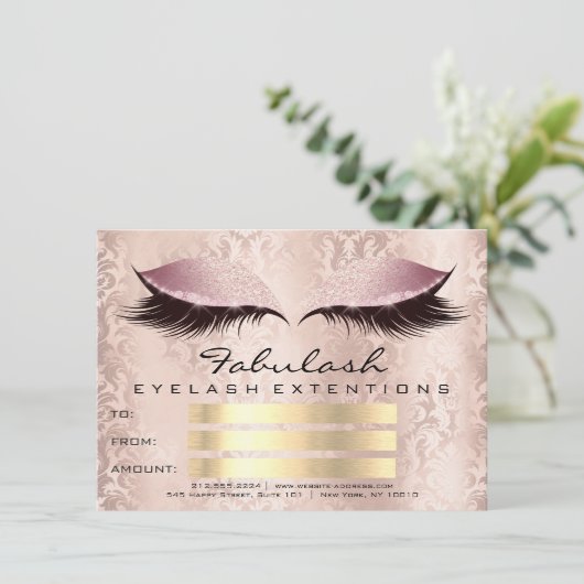 Lashes Pink Makeup Artist Certificate Geschenk (Stehend Vorderseite)