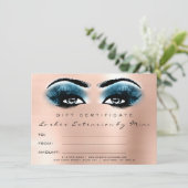 Lashes Pink Rose Blue Makeup Certificate Geschenk (Stehend Vorderseite)