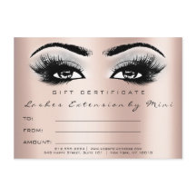 Lashes Pink Rose Gray Makeup Certificate Geschenk