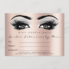 Lashes Pink Rose Gray Makeup Certificate Geschenk