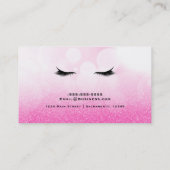 Lashes Pink Sparkle Glamour Eyelashes Makeup Visitenkarte (Rückseite)
