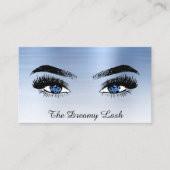*~* Lashes QR Brows Extensions BLUE Glitzer Visitenkarte (Vorderseite)