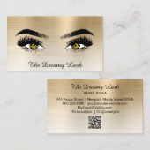 *~* Lashes QR Brows Extensions Gold Glitzer Visitenkarte (Vorne/Hinten)