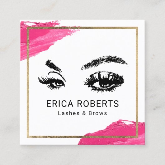 Lashes Quadratische Visitenkarte (Vorderseite)