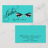 Lashes Robin's Egg Blue Glitzer Eyelash Eyes Visitenkarte (Vorne/Hinten)