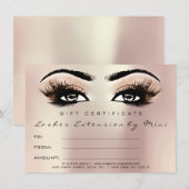 Lashes Rosa Rose Blush Makeup Zertifikat Geschenk (Vorne/Hinten)