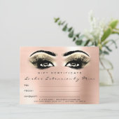Lashes Rose Gold Blush Makeup Zertifikat Geschenk (Stehend Vorderseite)