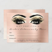 Lashes Rose Gold Blush Makeup Zertifikat Geschenk (Vorne/Hinten)
