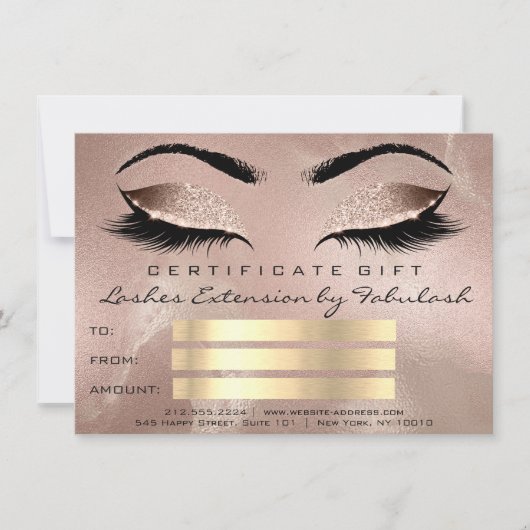 Lashes Rose Gold Makeup Artist Geschenk (Vorderseite)