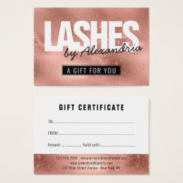 Lashes Rose Gold Pink Sparkle Geschenkgutschein