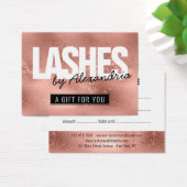Lashes Rose Gold Pink Sparkle Geschenkgutschein (Schreibtisch)