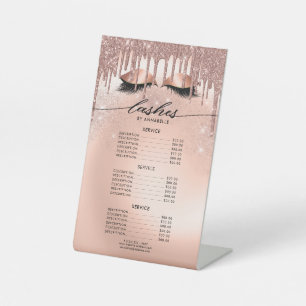 Lashes Rose Gold Preisliste Sockelschild
