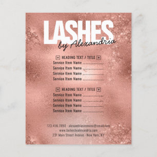Lashes Rose Gold Sparkon Glitzer Beauty Services Flyer