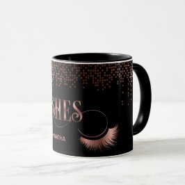 Lashes Rose Gold Typografie Makeup Artist Tasse