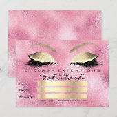Lashes Rose Pink Gold Makeup Zertifikat Geschenk (Vorne/Hinten)