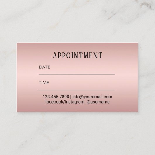 Lashes Rose Terminkarte (Rückseite)