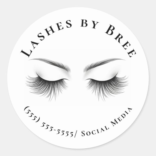 Lashes Runder Aufkleber (Vorderseite)
