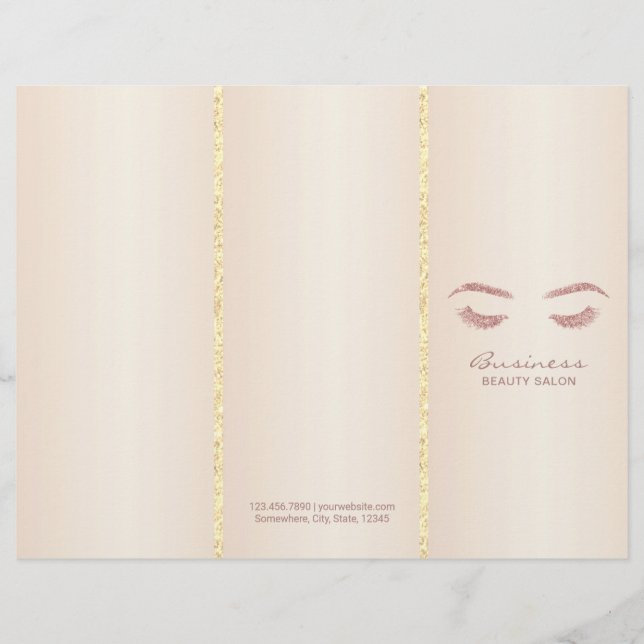 Lashes Salon Makeup Artist Ivory Pearl Tri-Fold (Vorderseite)