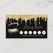 Lashes Salon Makeup Artist Tropfens Loyalität Treuekarte (Vorderseite)