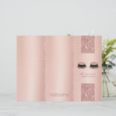 Lashes Salon Rose Gold Tri-Fold Bruchures (Stehend Vorderseite)