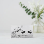 Lashes Script Silver Ombre Glitzer Eyelash Eyes Visitenkarte (Stehend Vorderseite)