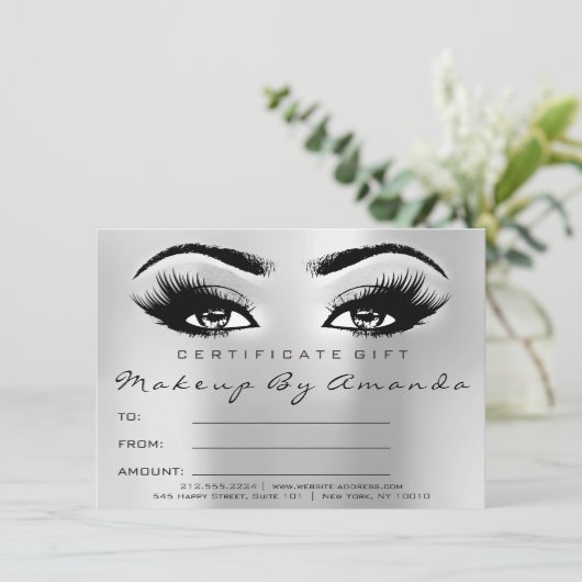 Lashes Silver Gray Makeup Artist Geschenk (Stehend Vorderseite)