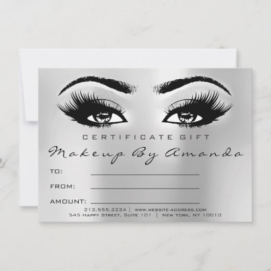 Lashes Silver Gray Makeup Artist Geschenk (Vorderseite)