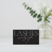 Lashes Studio Black Pink Visagist Ästhetik Visitenkarte (Stehend Vorderseite)