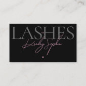 Lashes Studio Black Pink Visagist Ästhetik Visitenkarte (Vorderseite)