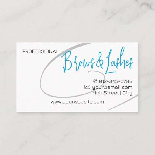 Lashes Studio Moderne Klasse Beruflich Blue Visitenkarte (Rückseite)
