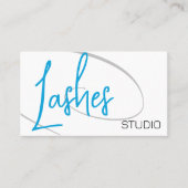 Lashes Studio Moderne Klasse Beruflich Blue Visitenkarte (Vorderseite)