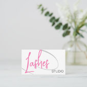 Lashes Studio Modernes, Berufliches Pink Visitenkarte (Stehend Vorderseite)