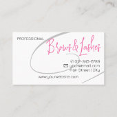 Lashes Studio Modernes, Berufliches Pink Visitenkarte (Rückseite)