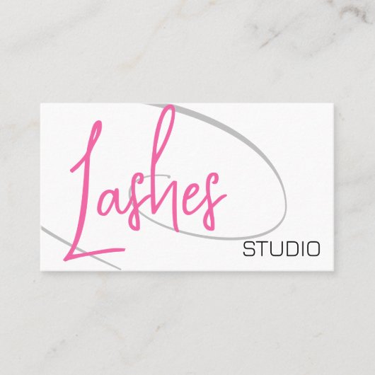 Lashes Studio Modernes, Berufliches Pink Visitenkarte (Vorderseite)